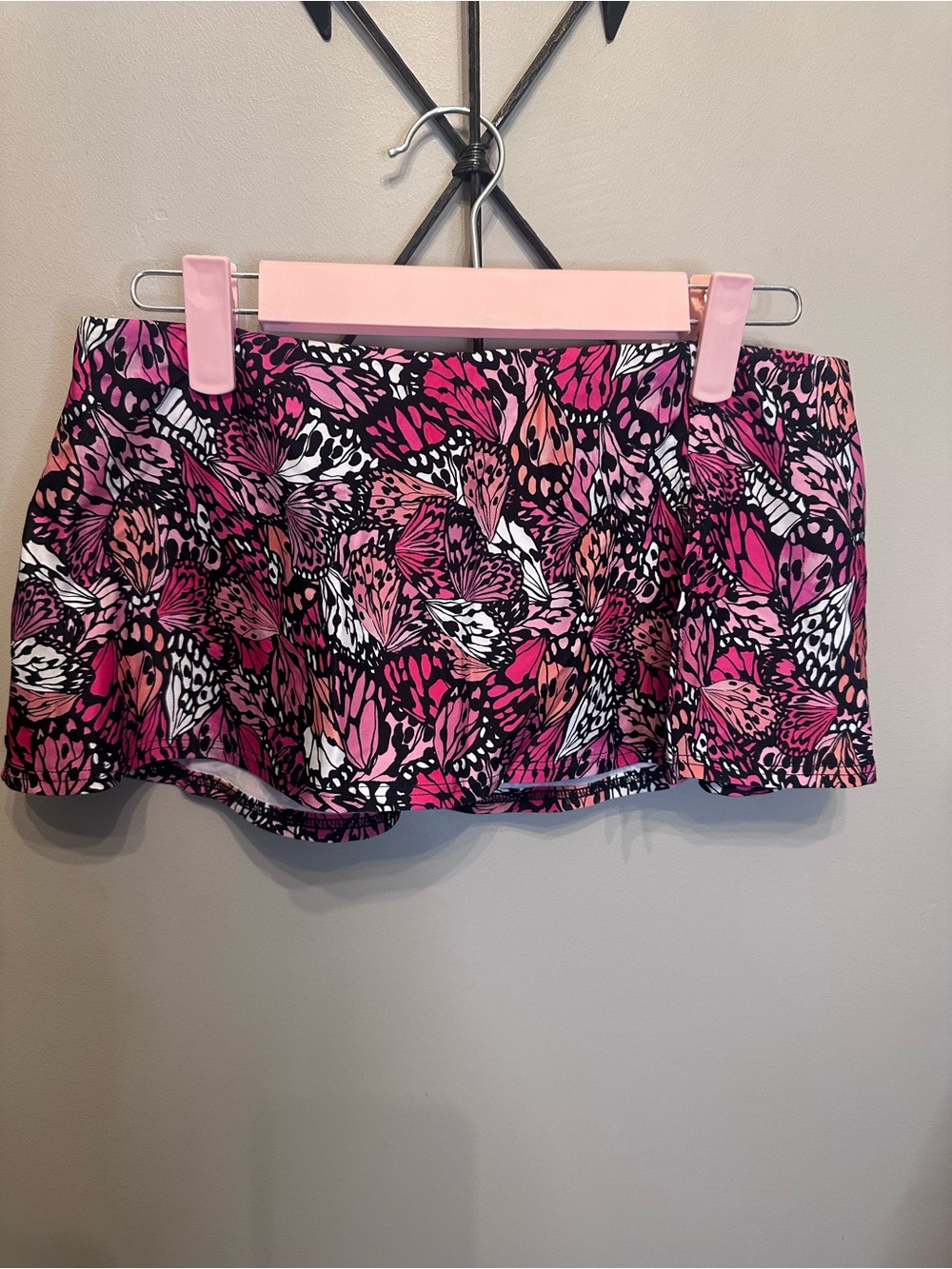 l*space Pink Butterfly-Print Swim Skirt